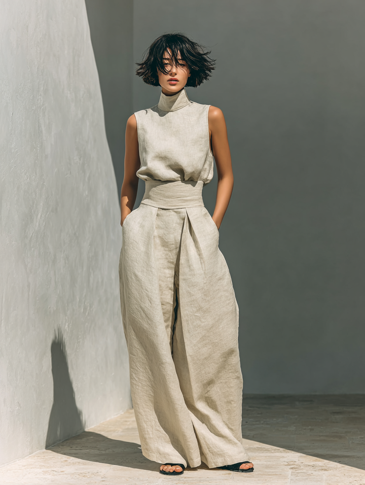 Blackwood | WIDE LEG COTTON PANTS SET FOR WOMEN