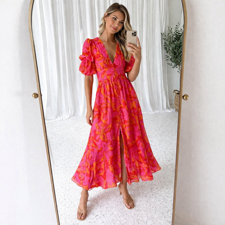 Paloma - Maxi Dress with Puff Sleeves