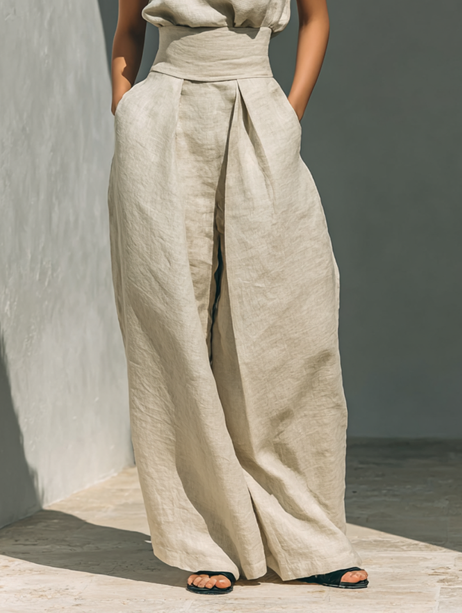 Blackwood | WIDE LEG COTTON PANTS SET FOR WOMEN