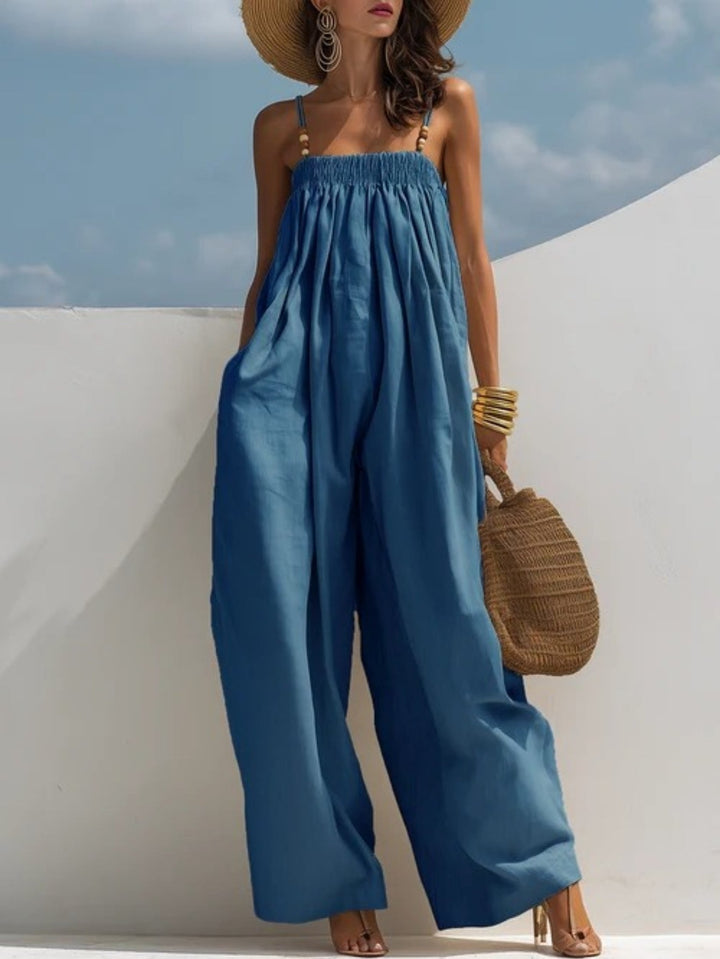 Monica | Relaxed Fit Wide-Leg Denim Jumpsuit