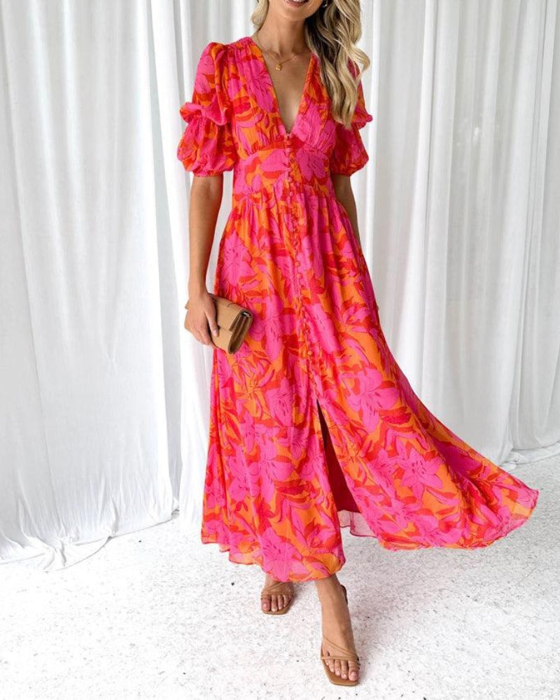 Paloma - Maxi Dress with Puff Sleeves