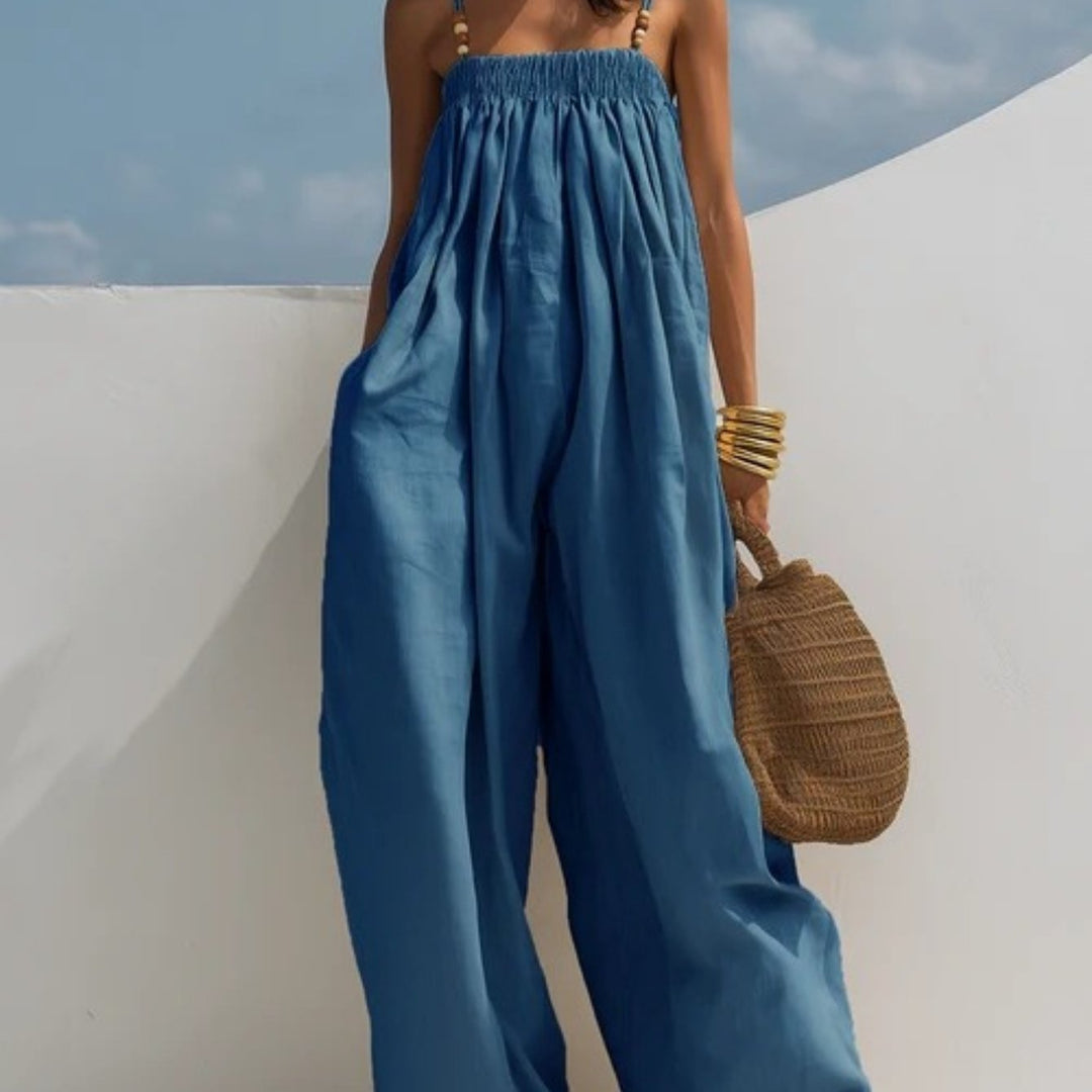 Monica | Relaxed Fit Wide-Leg Denim Jumpsuit