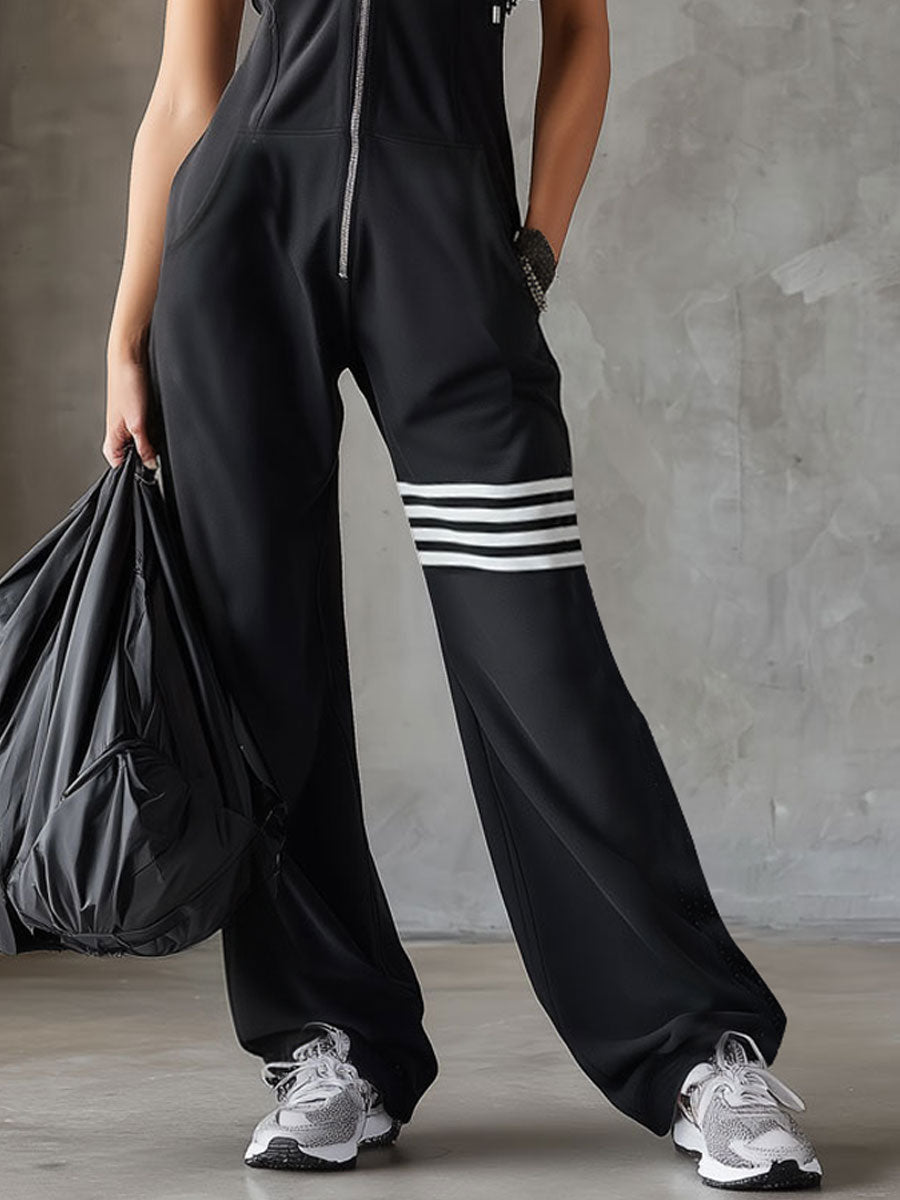 Clarissa | Retro Sporty Jumpsuit With Hood