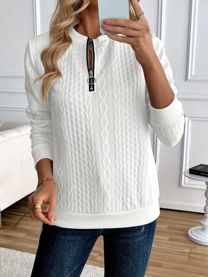 Textured Zipper Sweatshirt – Stylish &amp; Comfy