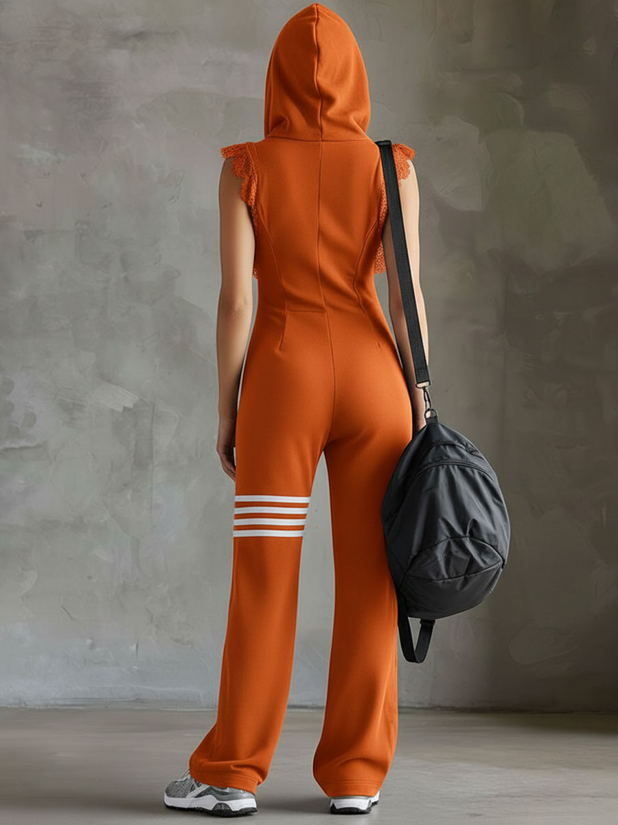 Clarissa | Retro Sporty Jumpsuit With Hood