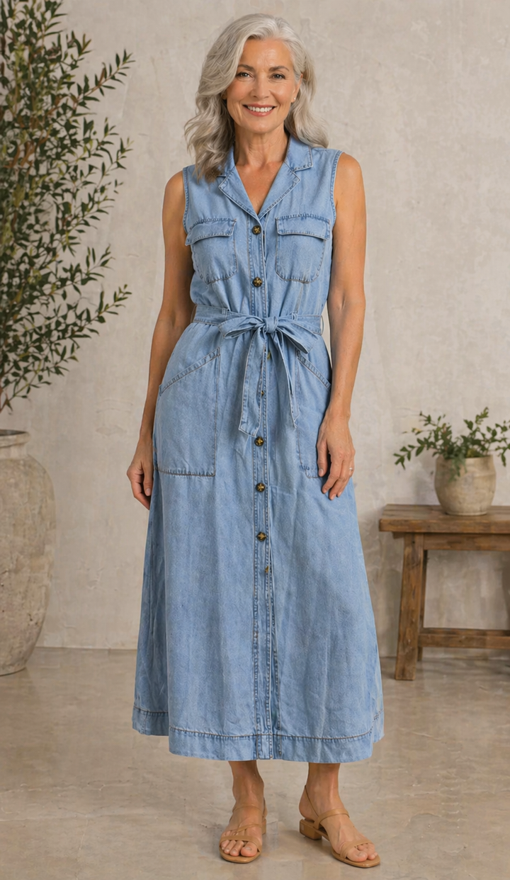 Susana | Denim Midi Dress