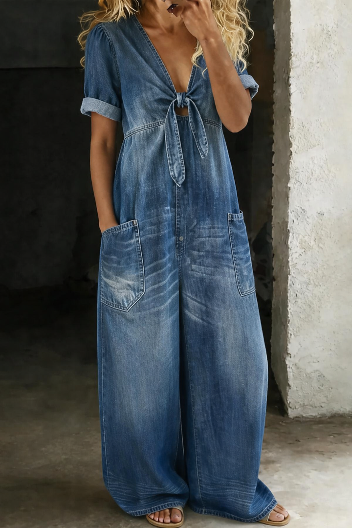 Naya | Short Sleeve V-Neck Jumpsuit