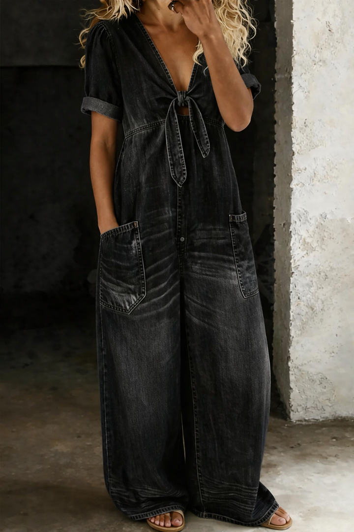 Naya | Short Sleeve V-Neck Jumpsuit