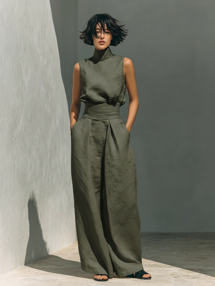 Blackwood | WIDE LEG COTTON PANTS SET FOR WOMEN
