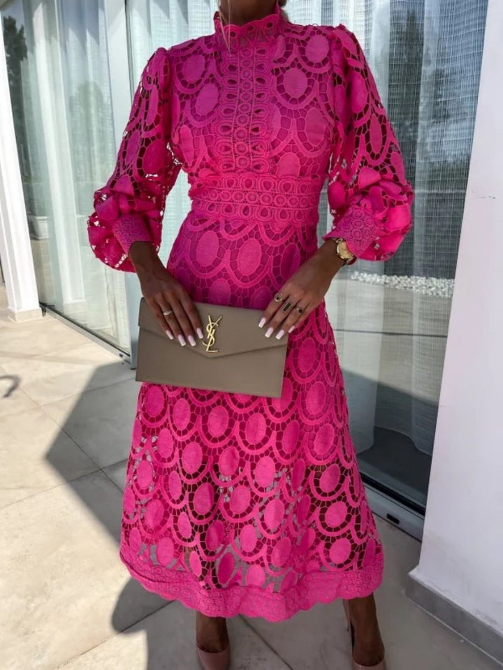 Luna’s Celestial Harmony Lace Midi Dress