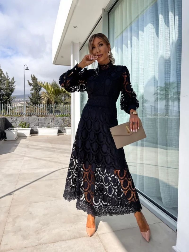 Luna’s Celestial Harmony Lace Midi Dress