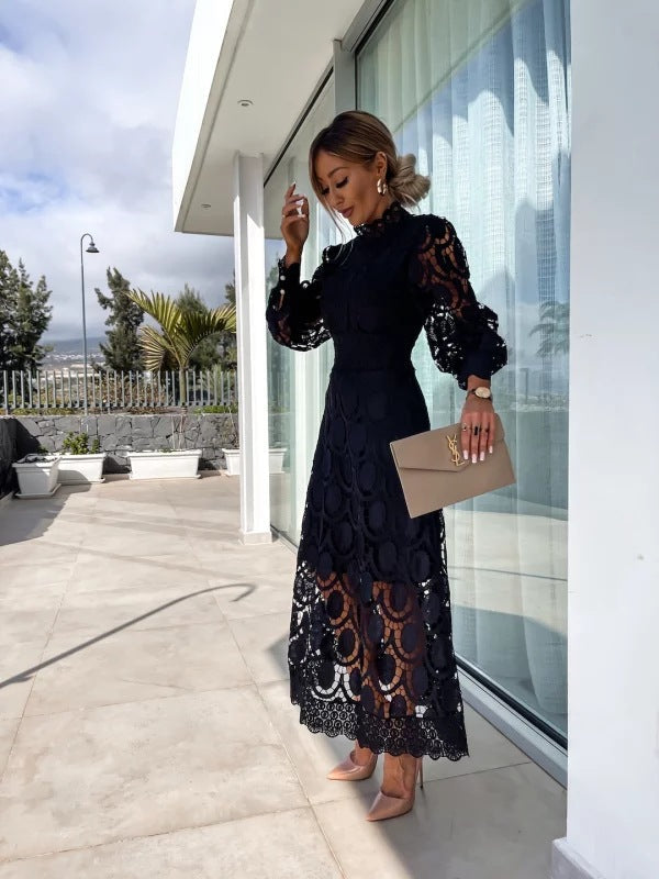 Luna’s Celestial Harmony Lace Midi Dress