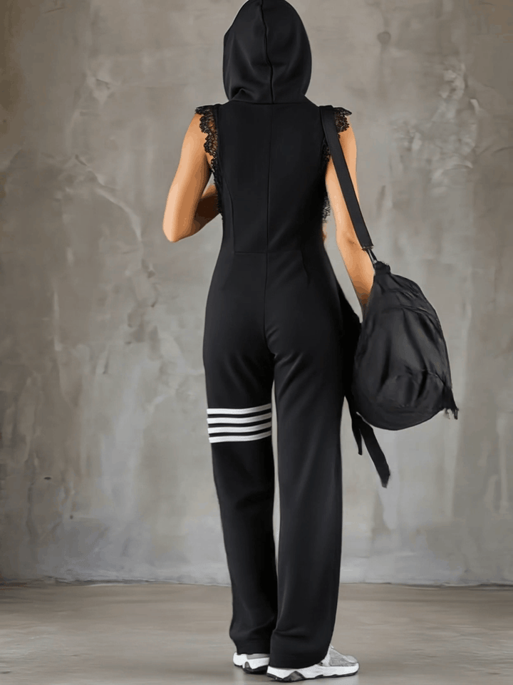 Clarissa | Retro Sporty Jumpsuit With Hood