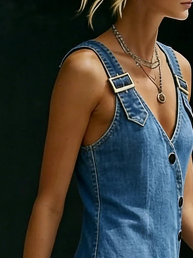 Vera | Button-Down Long Denim Dress