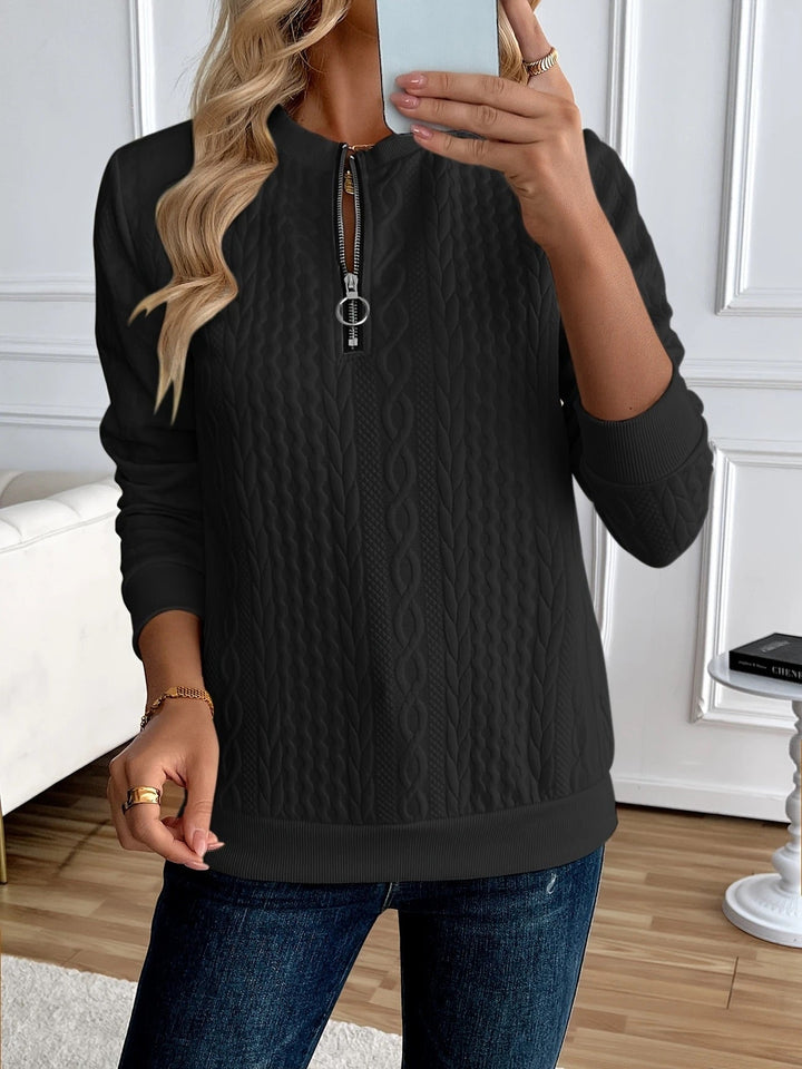 Textured Zipper Sweatshirt – Stylish &amp; Comfy