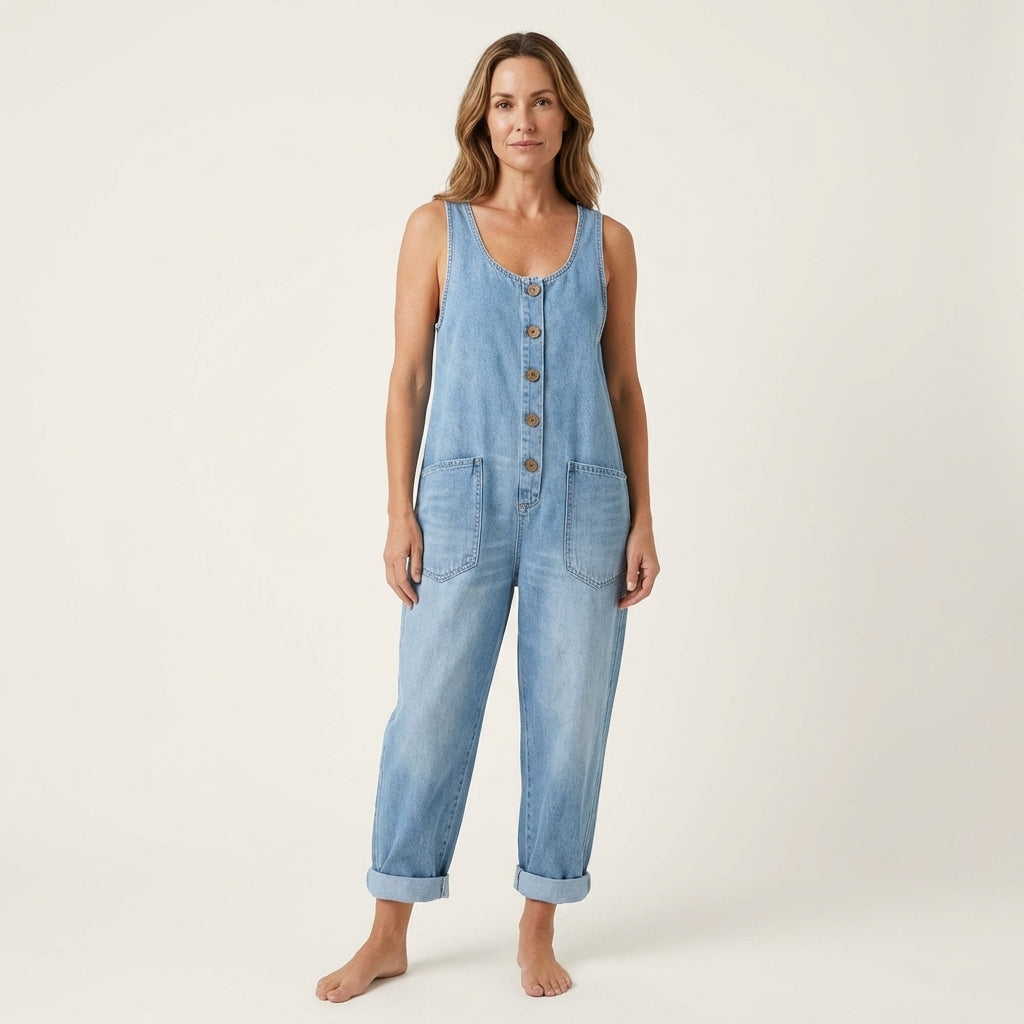 Liva | Jumpsuit with Button Strap Detail