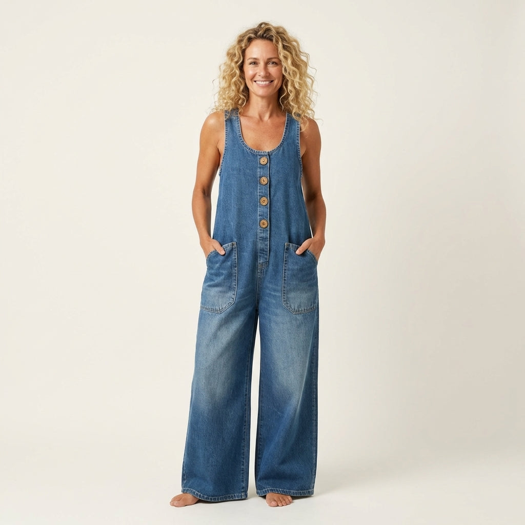 Liva | Jumpsuit with Button Strap Detail