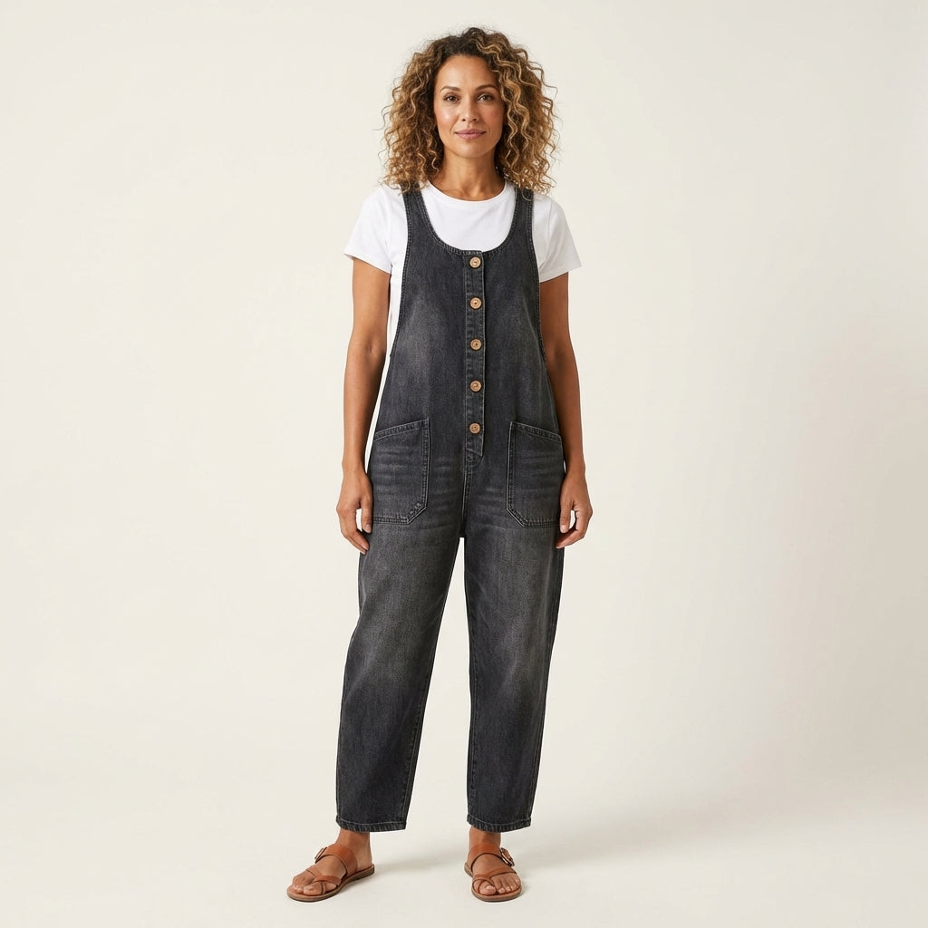 Liva | Jumpsuit with Button Strap Detail