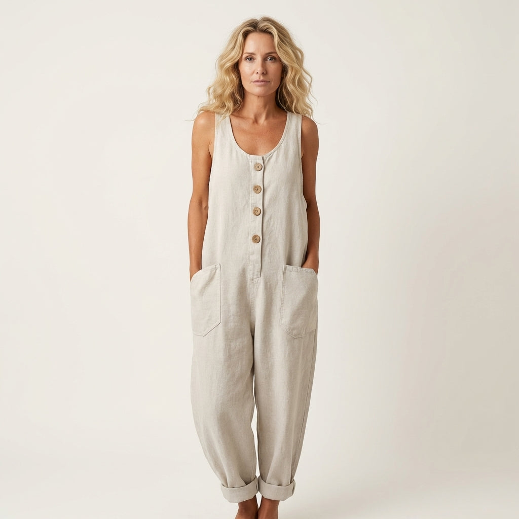 Liva | Jumpsuit with Button Strap Detail