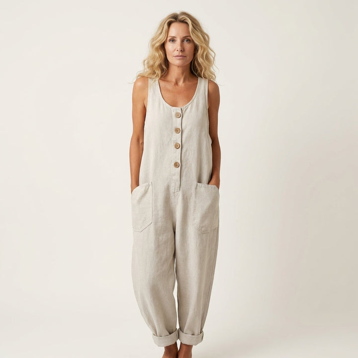 Liva | Jumpsuit with Button Strap Detail