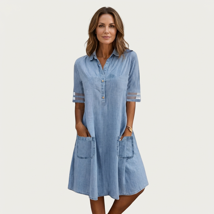 Wonda | Distressed Denim Shirt Dress