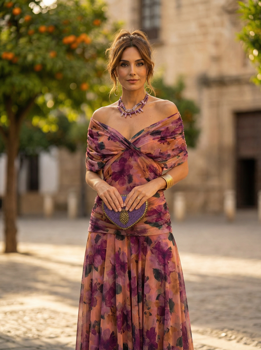 Leo | Elegant V-neck Long Frilled Dress for Women | Wedding