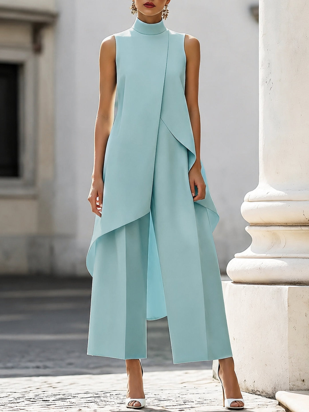 Pilar | Elegant Asymmetrical High Neck Set for Women