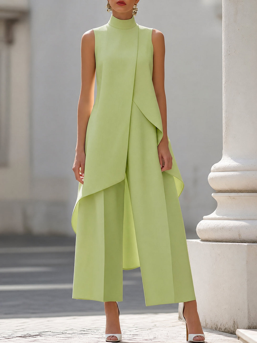 Pilar | Elegant Asymmetrical High Neck Set for Women