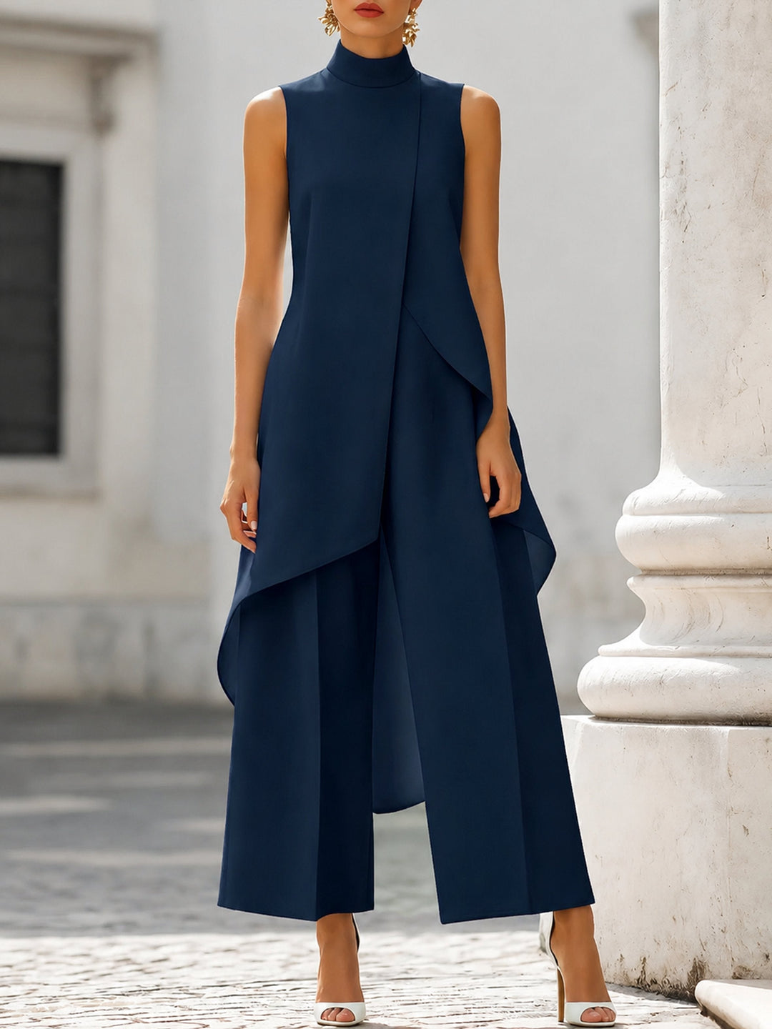 Pilar | Elegant Asymmetrical High Neck Set for Women