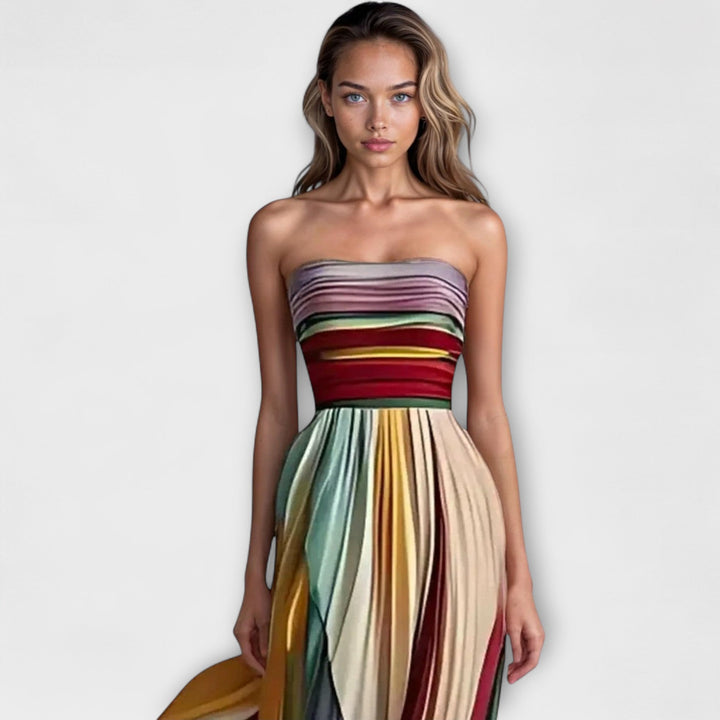 Marigold | Bold &amp; Flowing Strapless Dress