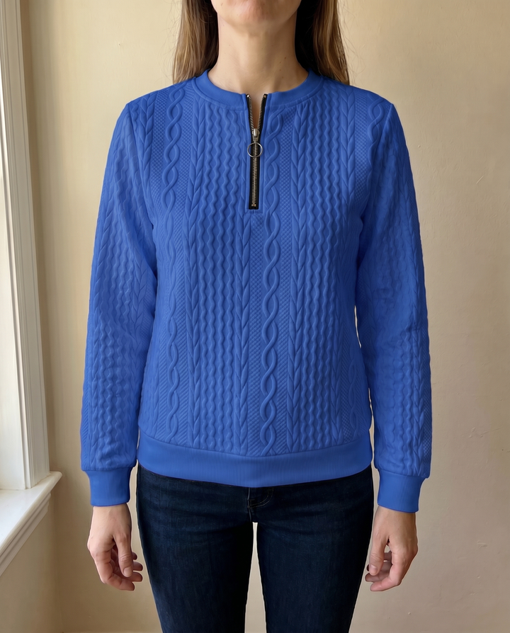 Textured Zipper Sweatshirt – Stylish &amp; Comfy